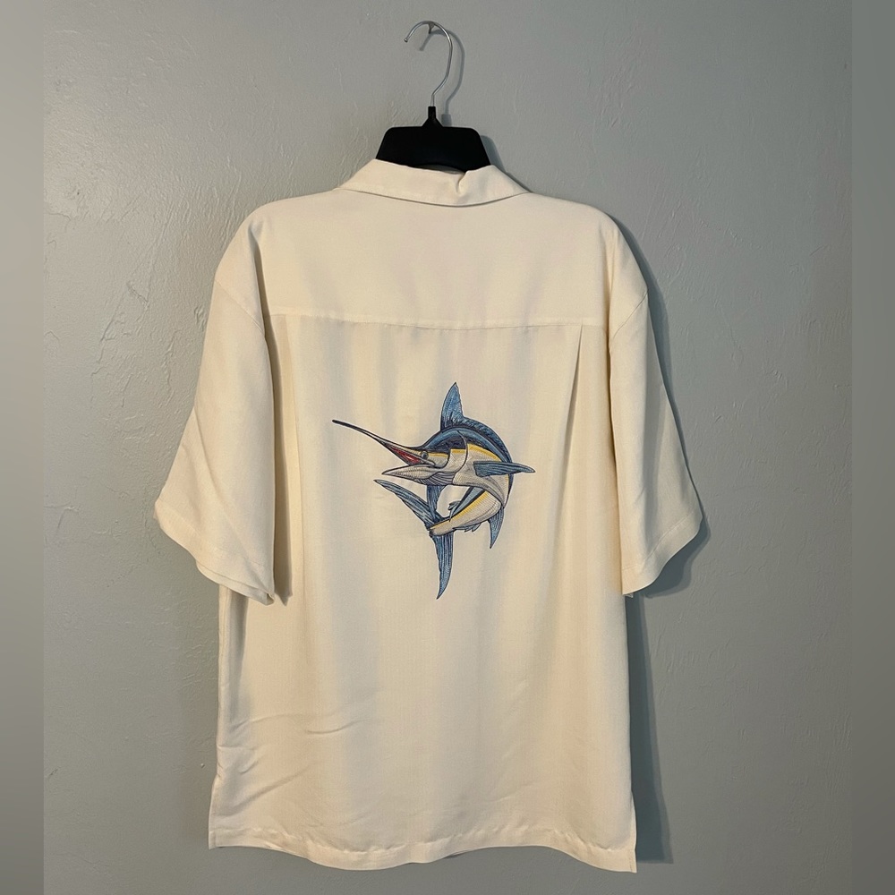 Medium Hook and Tackle Fish Marlin Button Down Casual Dress Shirt